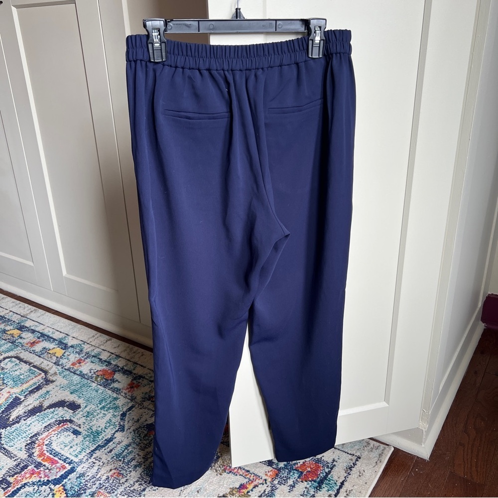 J.Crew Mercantile Jamie Navy Blue Pull-On Elastic Waist ankle crop Dress Pants 8 - Picture 4 of 6